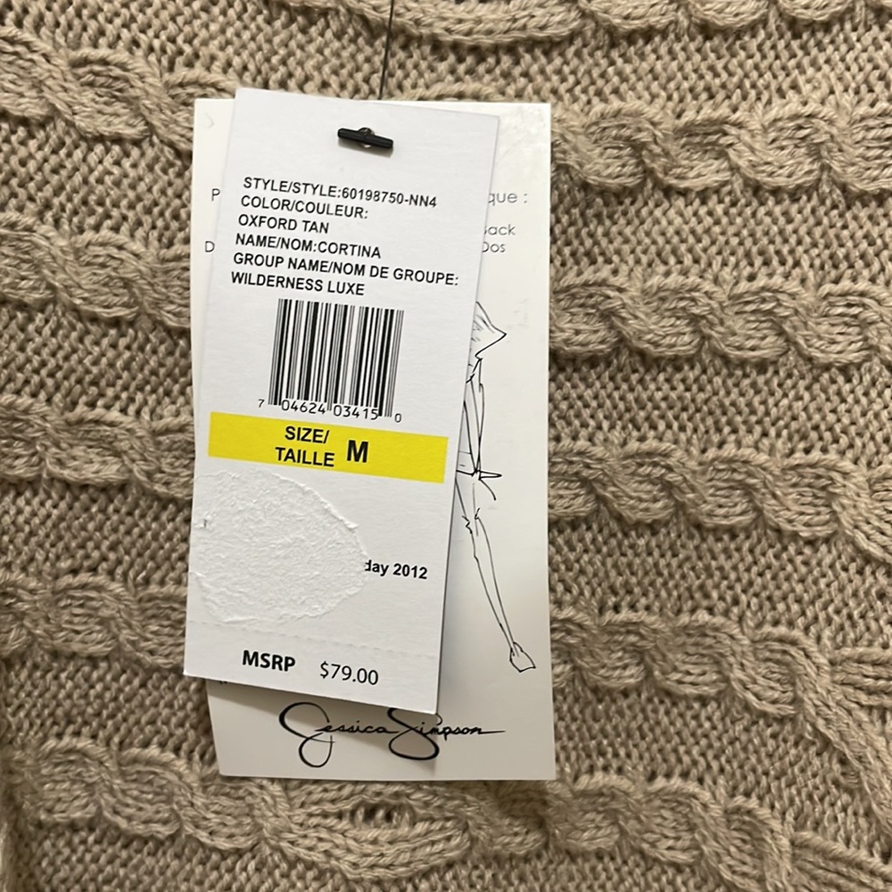 Jessica Simpson tan tunic sweater (sz m) - Picture 3 of 12